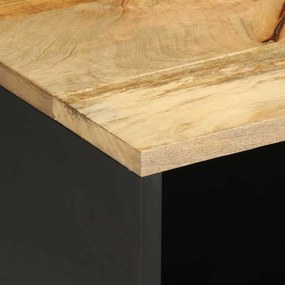 Móvel de TV 80x33,5x46 cm madeira mangueira áspera maciça preto