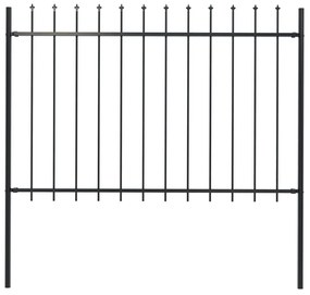 vidaXL Cerca de jardim com ponta de lança em aço 181x120 cm, preta