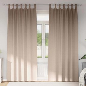 vidaXL Cortinas 2 pcs Cinzento-acastanhado 245 x 140 cm Poliéster
