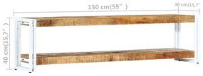 Móvel de TV 150x30x40 cm madeira de mangueira maciça