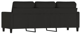 Sofá de 3 lugares 180 cm veludo preto