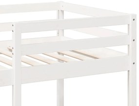 Cama alta c/ secretárias/prateleiras 90x200 cm pinho branco