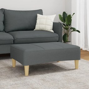 Apoio de pés 77x55x31 cm tecido cinzento-escuro