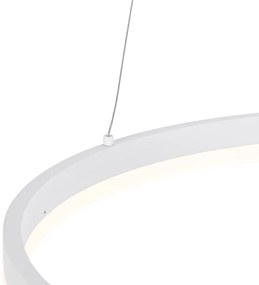 Candeeiro de suspensão design branco 60 cm incl. LED regulável em 3 níveis - Anello Moderno