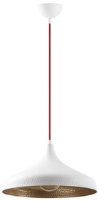Candeeiro de Teto Tattoo – Branco/Vermelho – 36 x 36 cm