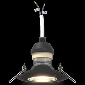 Luminárias Embutidas 12 pcs Redondas GU10 Pretas Ø90 mm em Aço