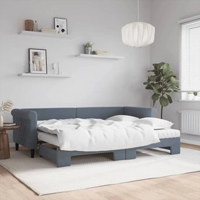 vidaXL Sofá-cama c/ gavetão e colchões 80x200cm veludo cinzento-escuro
