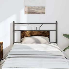 Cabeceira de cama 80 cm derivados madeira/aço carvalho fumado