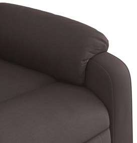 Poltrona reclinável massagens elétrica tecido castanho-escuro