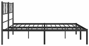 Estrutura de cama com cabeceira 183x213 cm metal preto