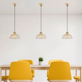 Chandelier Hakcu – Dourado Brilhante – 30 x 30 x 116 cm