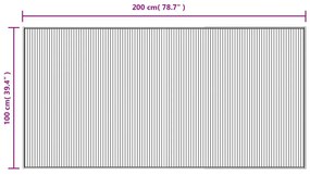 Tapete retangular 100x200 cm bambu castanho