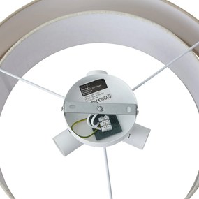Plafon moderno bege 50cm 3-luzes - Drum Duo