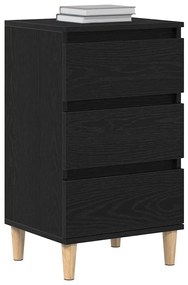 Mesa de Cabeceira vidaXL Preto Carvalho 40x35x70 cm Madeira Derivada