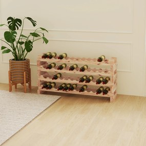 Suporte para Garrafas de Vinho, 114 x 28 x 56,5 cm, Capacidade para 48 Garrafas, Cor Madeira Natural