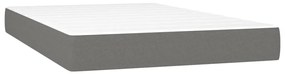 Cama box spring c/ colchão e LED 120x190 cm tecido cinza-escuro