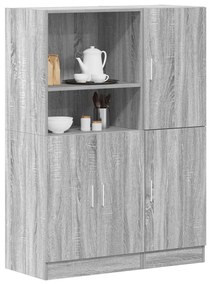 2 pcs armário de cozinha conjunto deriv. madeira cinza sonoma