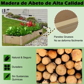 Floreira Caixa elevada de madeira para plantas, canteiro para legumes, flores, ervas, frutas, vaso elevado para jardim, 240x60x25 cm