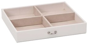 Caixa para jóias de 4 camadas com espelho com fechadura Branco