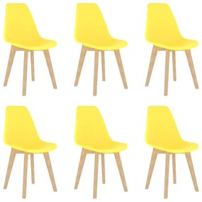 Cadeiras de jantar 6 pcs plástico amarelo