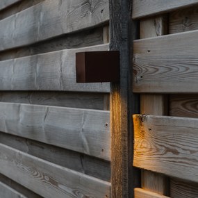 Candeeiro de parede industrial castanho enferrujado IP44 - Baleno