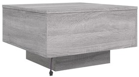 Mesa de centro com luzes LED 55x55x31 cm cinzento sonoma