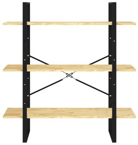 Estante com 3 prateleiras 100x30x105 cm pinho maciço castanho