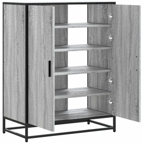 Sapateira 75x38x97,5 cm deriv. de madeira/metal cinzento sonoma