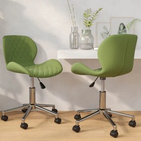 vidaXL Cadeiras de jantar giratórias 2 pcs veludo verde-claro