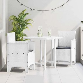 vidaXL Cadeiras de Jardim com Almofadas - 2 peças - Brancas - Polyrattan
