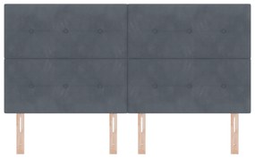 Cabeceira vidaXL Botonê Cinza Escuro 180 cm Veludo