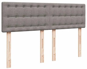 Cama Otomana com Colchão &amp; LEDs Taupe 140x200 cm Tecido
