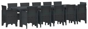 Conjunto de Jantar para Jardim 13 pcs Antracite Largo