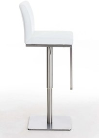 Banco de bar Panama em couro sintético 42 x 86-109 x 44 cm Branco