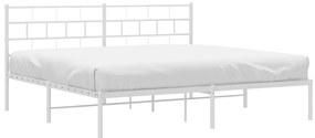 Estrutura de cama com cabeceira 200x200 cm metal branco