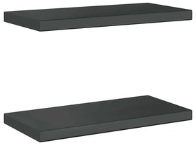 Prateleiras de parede 2 pcs 50x23,5x3cm aço inoxidável prateado