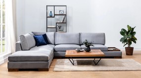 Sofá de Canto Tulip – Cinza Escuro – 193 cm x 313 cm x 80 cm