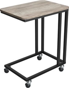Mesa apoio para sofá com Rodas 50 x 35 x 55 cm Greige-Preto