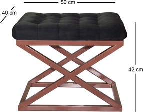Pouffe Capraz – Copper Black – 50 cm x 42 cm x 40 cm