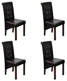 Cadeiras de jantar 4 pcs couro artificial castanho