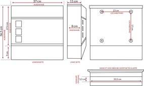 Caixa de correio com design 37 x 11 x 36,5 cm Antracite