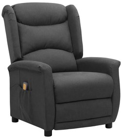 vidaXL Poltrona de massagens tecido cinzento-escuro