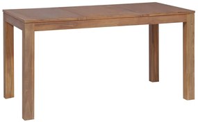 Mesa de jantar teca maciça com acabamento natural 140x70x76 cm