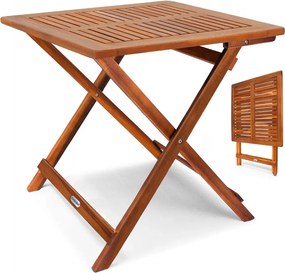 Mesa de jardim em madeira de acácia 70x70x73cm dobrável Castanha