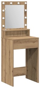 Penteadeira vidaXL com Luzes LED Carvalho Artisan 50x41x135 cm
