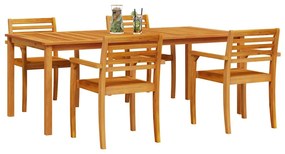 Conjunto de Jantar Jardim 7 pcs Natural 200 x 100 x 74 cm
