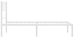 Estrutura de cama em metal com cabeceira 107x203 cm branco