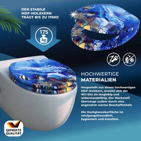 Assento sanitário Sealife com descida automática 45,7 x 38 cm Azul