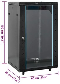 Armário bastidor 18U c/ pés giratórios 19" IP20 60x60x100 cm