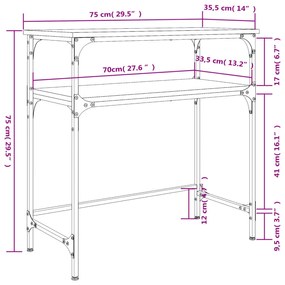 Consola de Entrada Breanna - 75x35,5x75 cm - Com 2 Prateleiras - Cor C